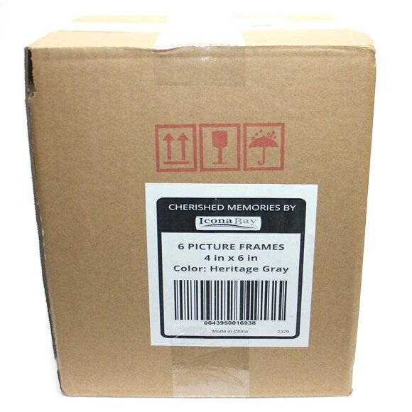 Set Of 6 Icona Bay 4”x 6” Wood Finish Picture Frames Heritage Gray - Picture 6 of 6